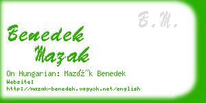 benedek mazak business card